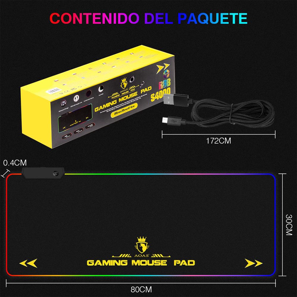 Mouse Pad Gamer Rgb pad mouse Microfibra