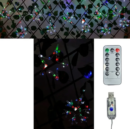 Cortina De Luces Estrella Y Copos Luces