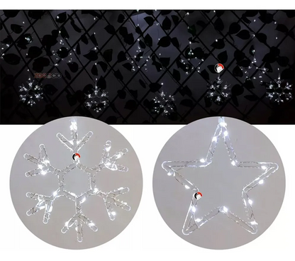 Cortina De Luces Estrella Y Copos Luces